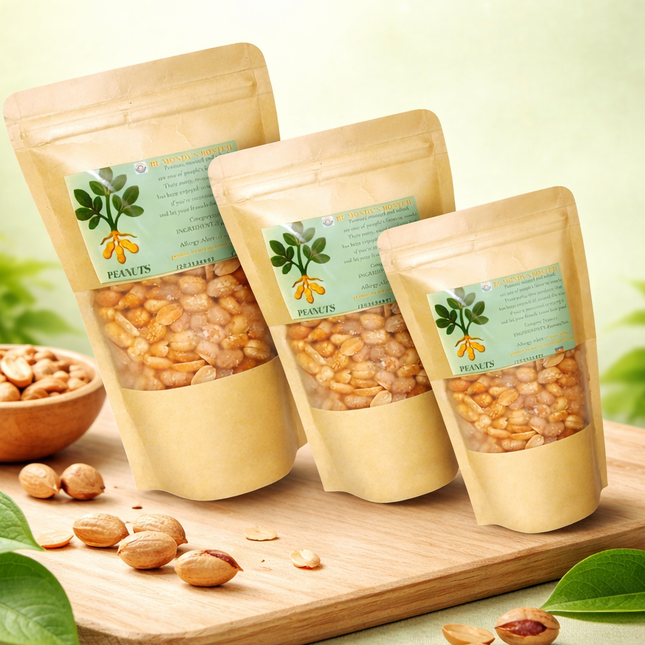Natural Roasted Peanuts 3 Bags